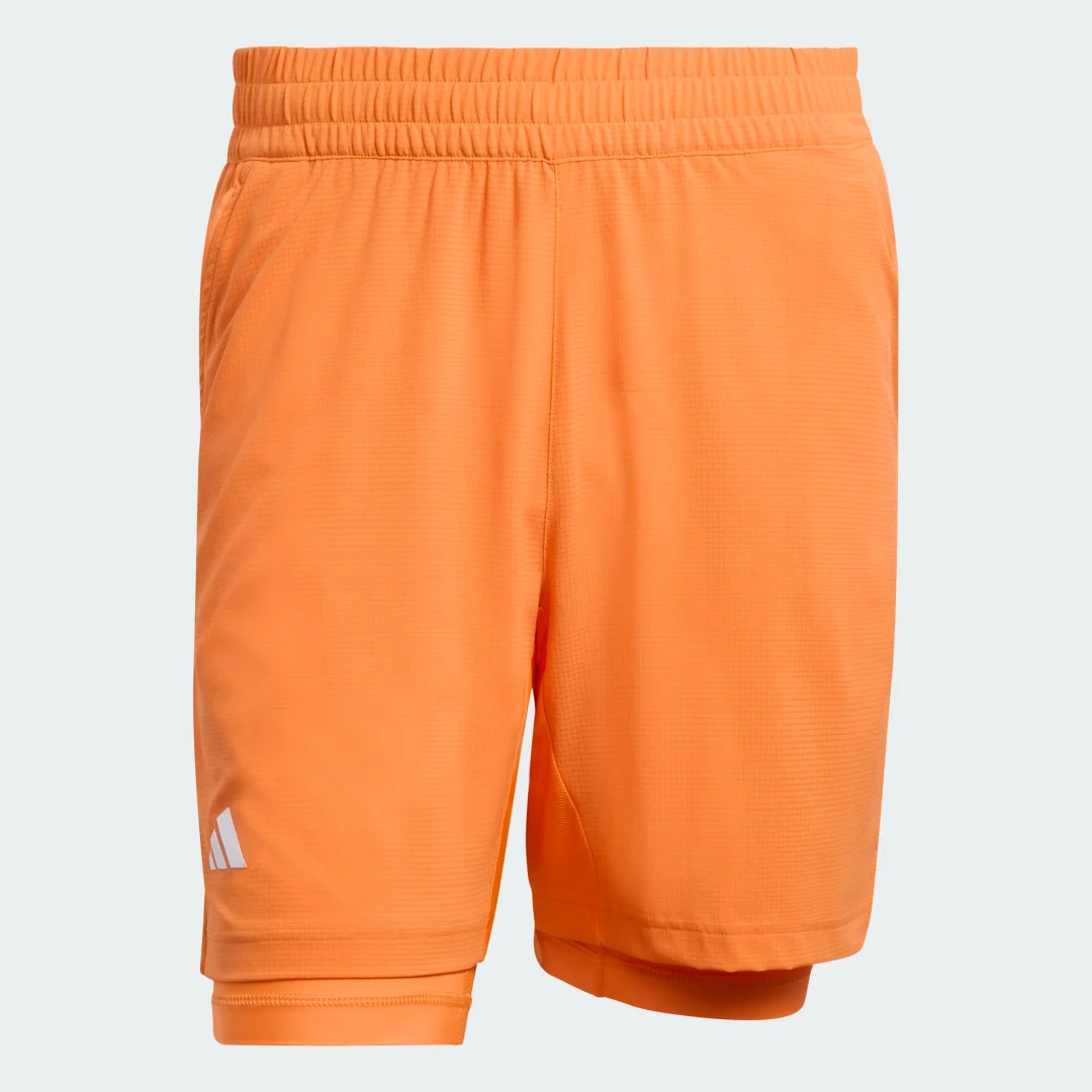 Thumbnail 3 de CONJUNTO PANTALÓN CORTO DE TENIS CON INTERIOR CLIMACOOL de Adidas - color naranja