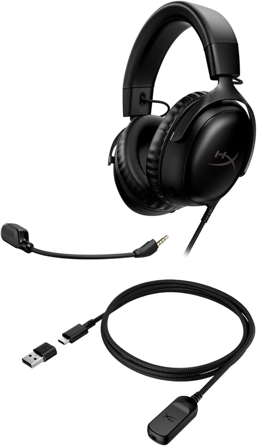 Thumbnail 3 de HyperX Cloud III kabelgebundenes Gaming-Headset (PC, PS5, Xbox Series X|S) mit 53-mm-Treibern, DTS und 10-mm-Mikrofon