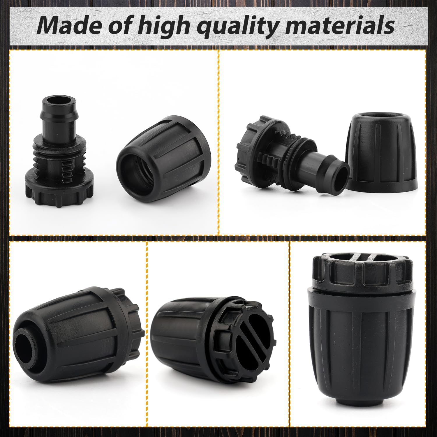 Detalle de Hydrogarden kit 10 pezzi per irrigazione a goccia 16 mm con connettori a Tappi terminali