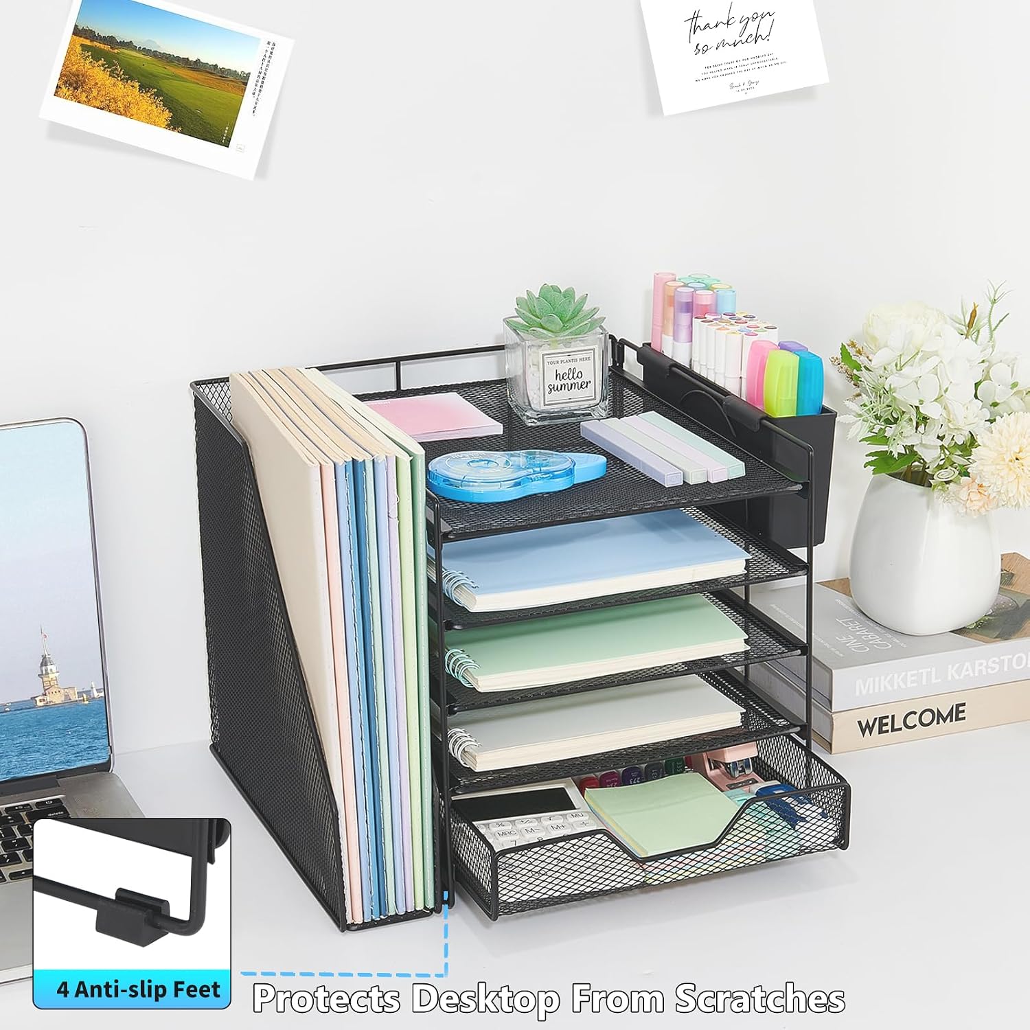 Thumbnail 4 de Gugsey Desk File Organizer 5-Tier Metal Desktop Organizer with Drawer
