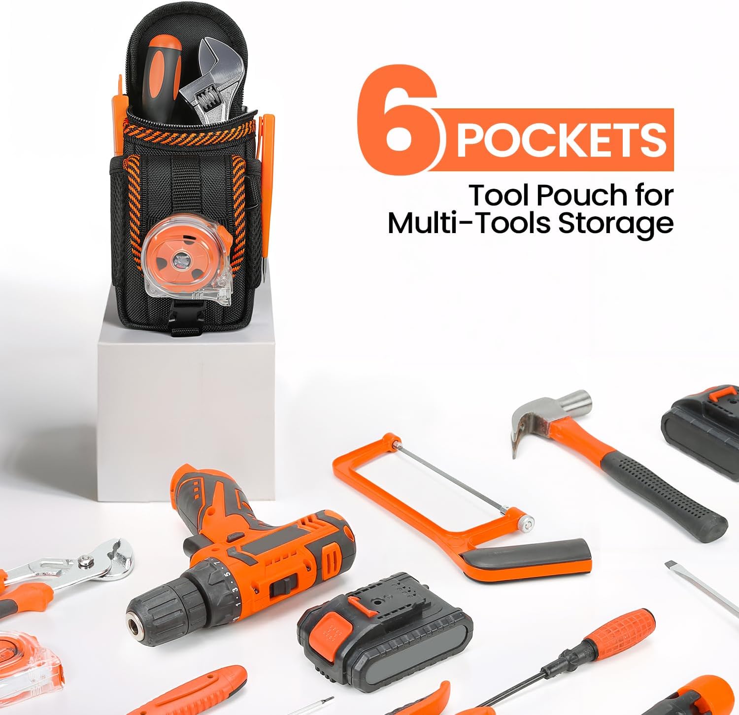 Detalle de TUFFWORX Small Tool Pouch with Belt Clip — Compact, Durable Utility Bag