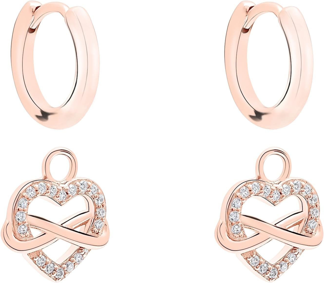 Detalle de s.Oliver Damen Schmuck – Ohrstecker & Creolen aus 925 Silber mit Herz-Infinity Design