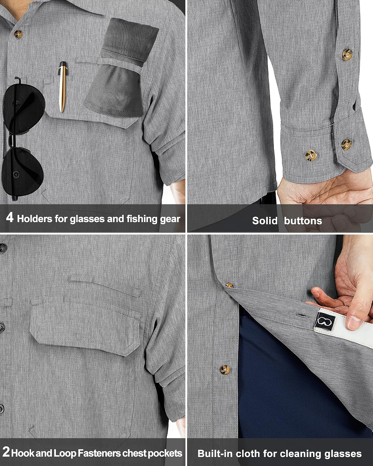 Thumbnail 4 de 33,000ft Men's Long Sleeve Sun Protection Shirt UPF 50+