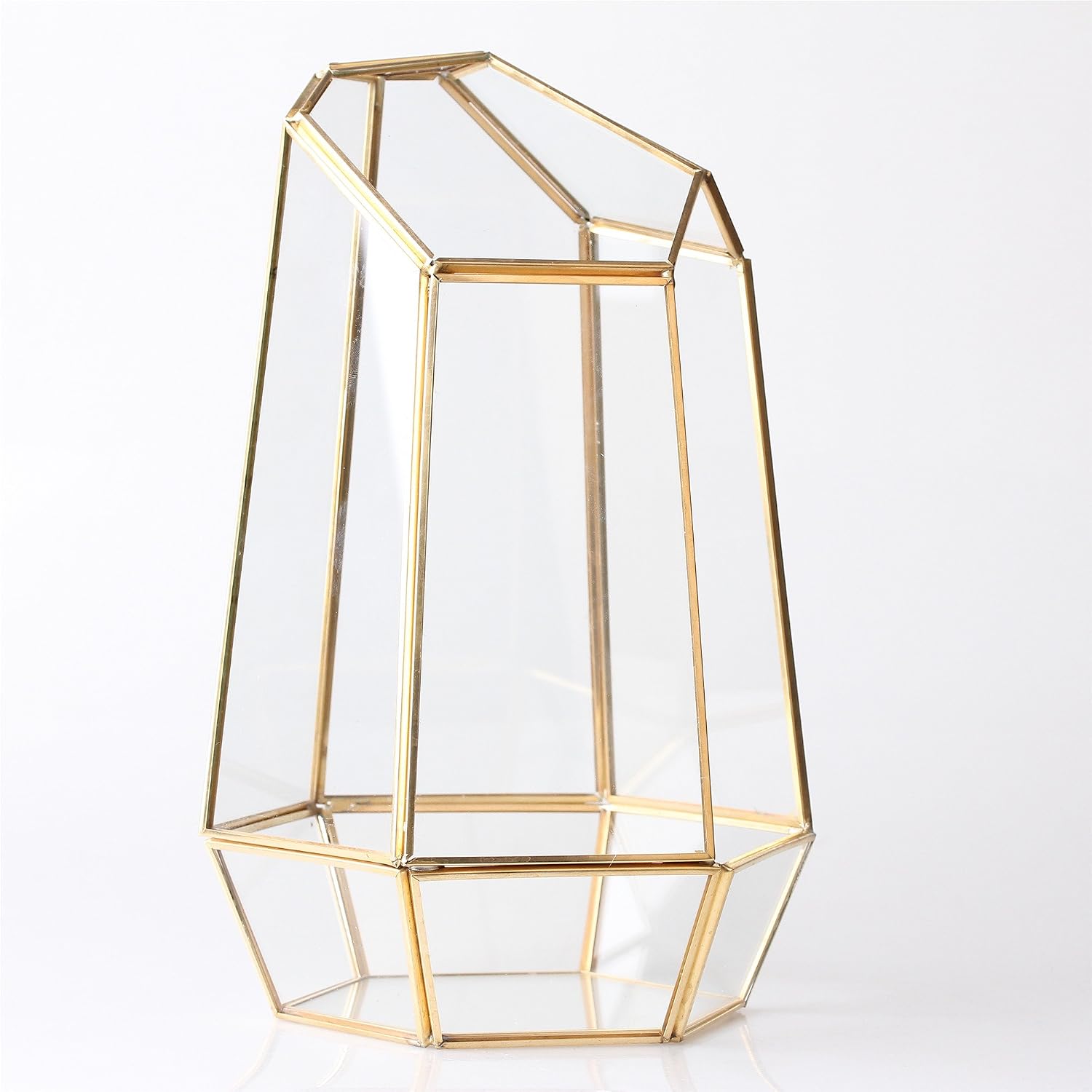 Detalle de NCYP 20150620003TT, złote terrarium geometryczne ze szkła i mosiądzu, 25 cm