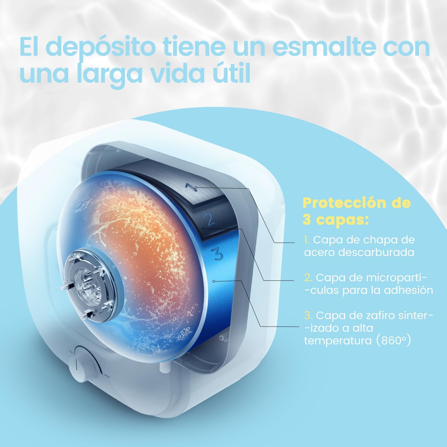 Detalle 2 de COMFEE D15-20VEU Calentador agua 15 L