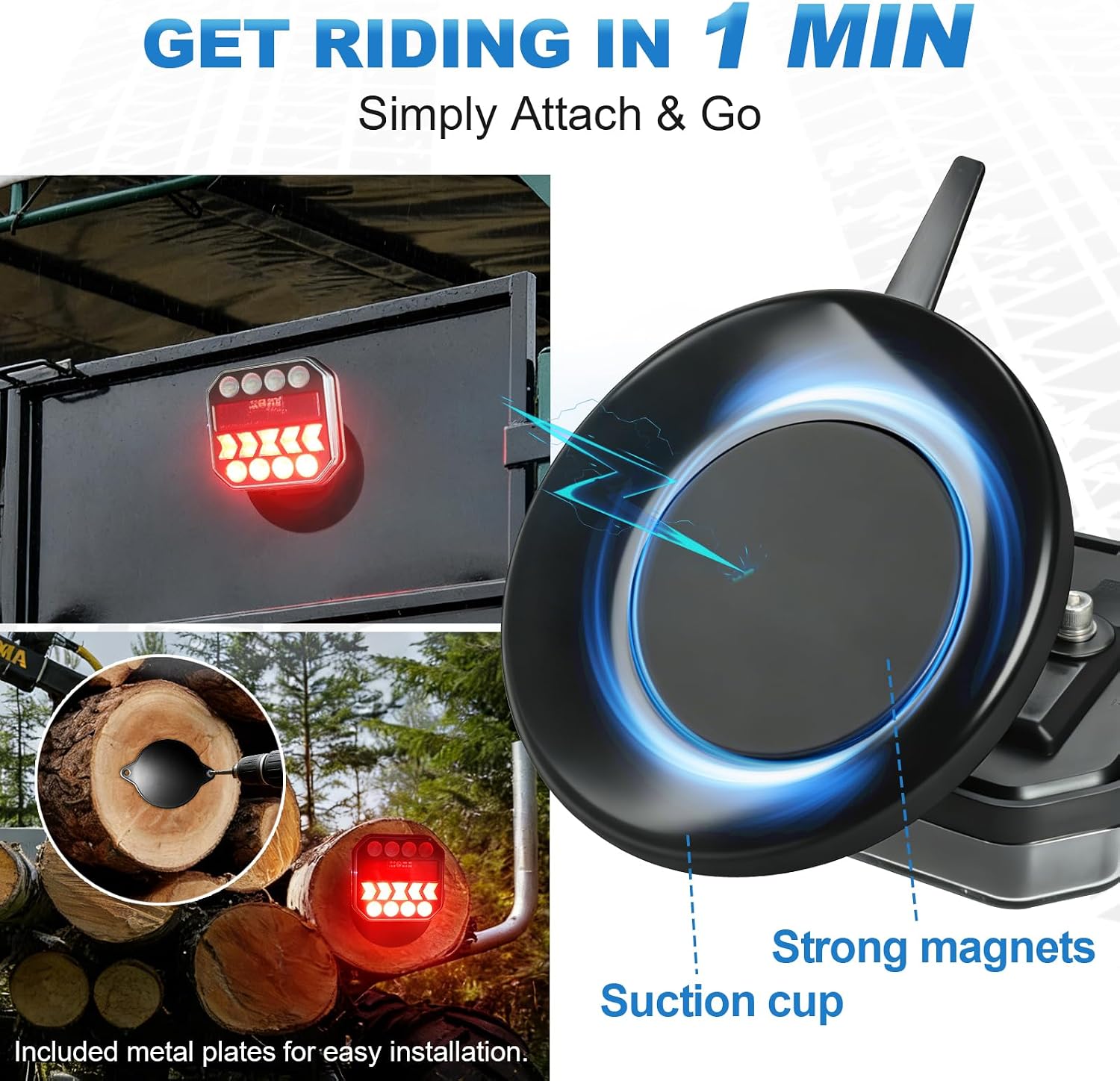 Detalle 2 de NeaLia Wireless Trailer Light Kit 110° Rotatable 🚚