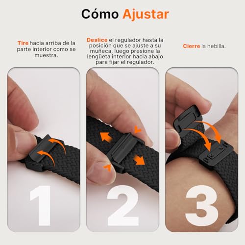 Detalle 2 de Fullmosa Correa trenzada elástica compatible con Apple Watch – 2 unidades con cierre magnético ajustable
