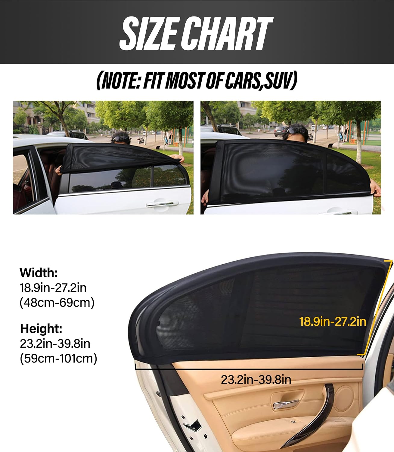 Thumbnail 3 de Flaconi 2 Pieces Baby Car Sun Shade 33.5" 📥