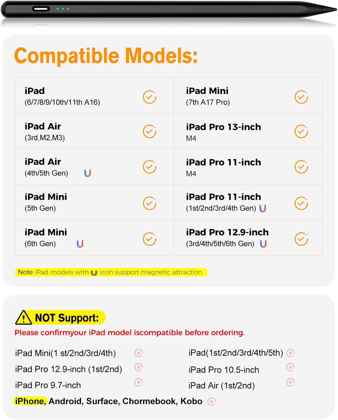 Thumbnail 6 de MYSTILUCK Stylus Pen for iPad (2018–2025): Fast charging, palm rejection and precise control