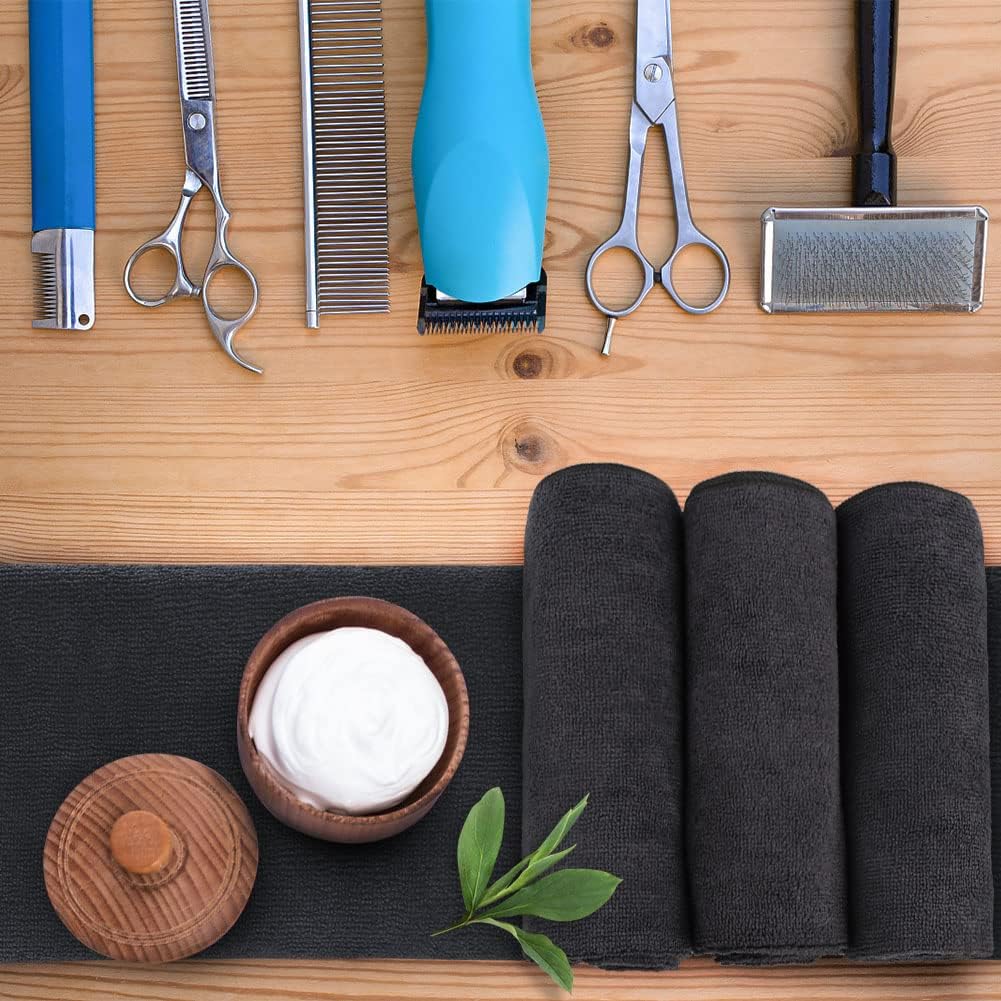 Detalle de Orighty Black Salon Towel — Pack of 12 (16 x 27 inches)