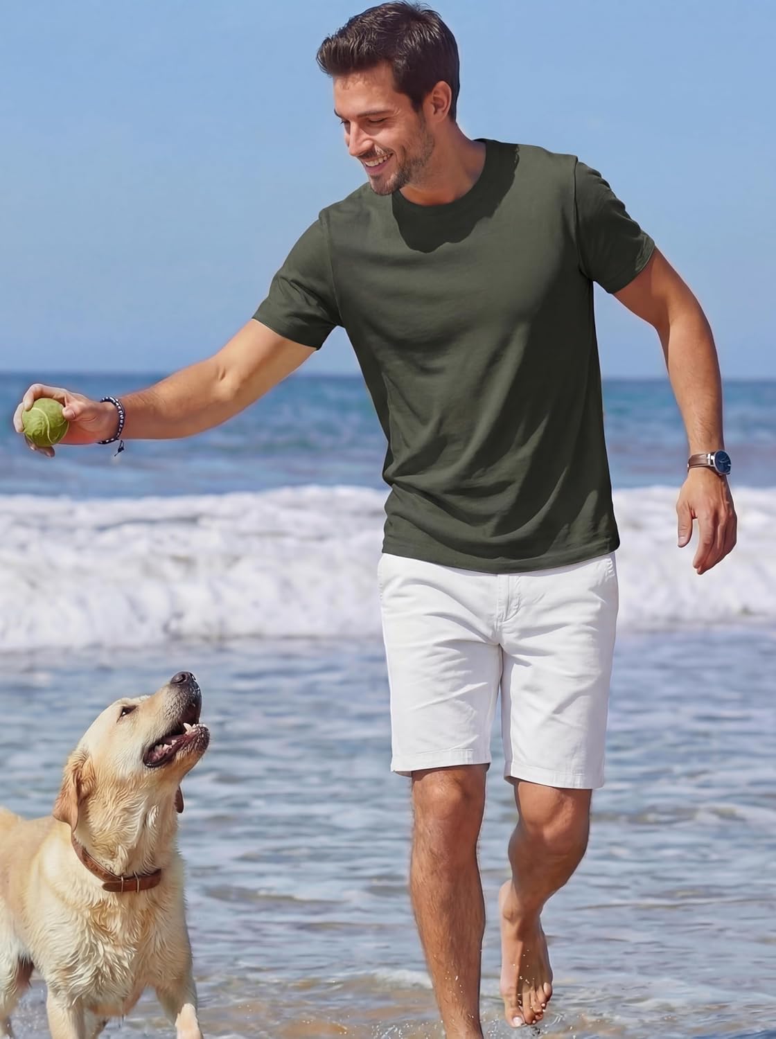 Thumbnail 3 de TACVASEN Herren T-Shirt Kurzarm aus Baumwolle mit Rundhals (Regular Fit) – Basic für den Sommer