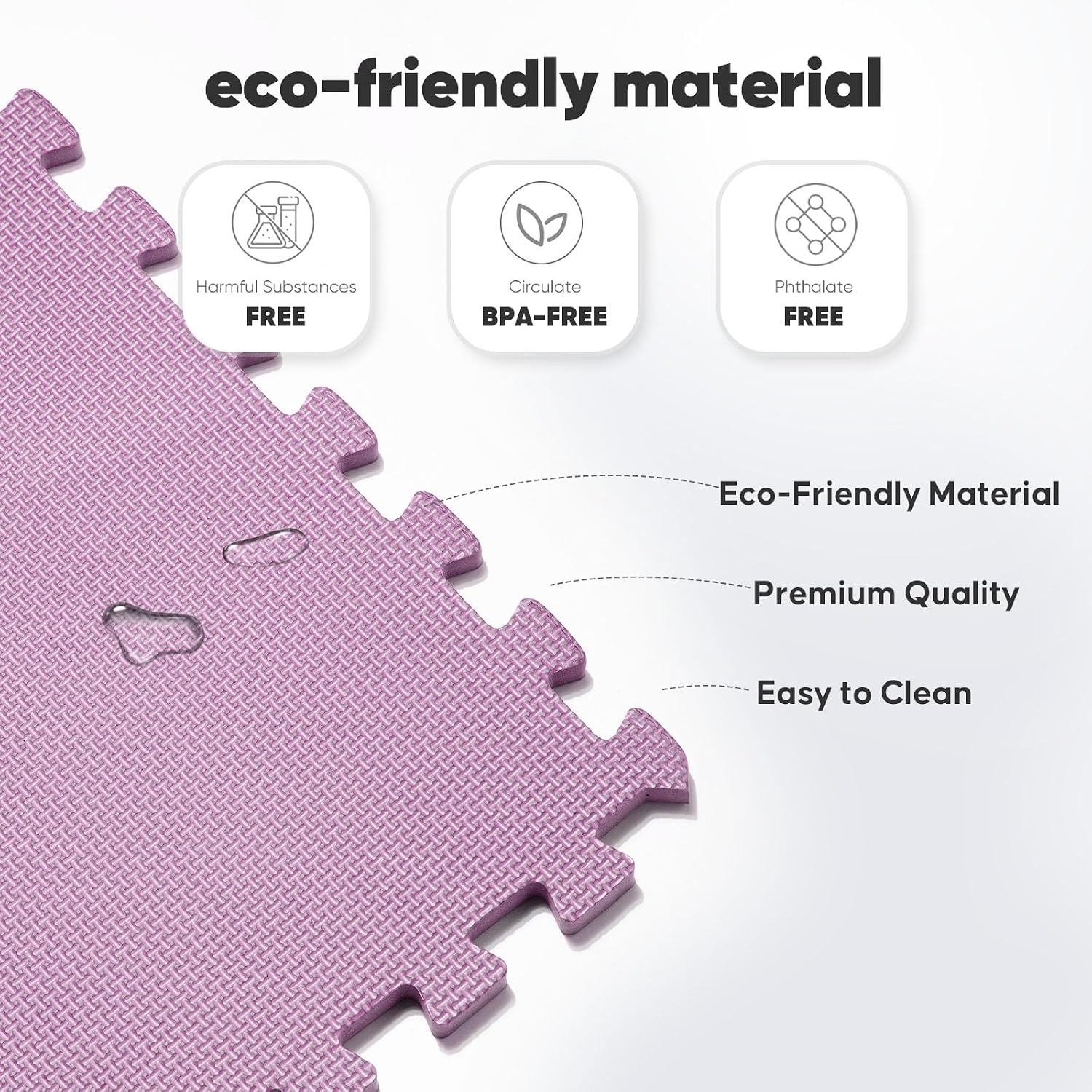 Detalle 2 de Nazhura GYM MATS EVA Interlocking Exercise Tiles, Pink, 24 x 24 in, 0.5 in Thick