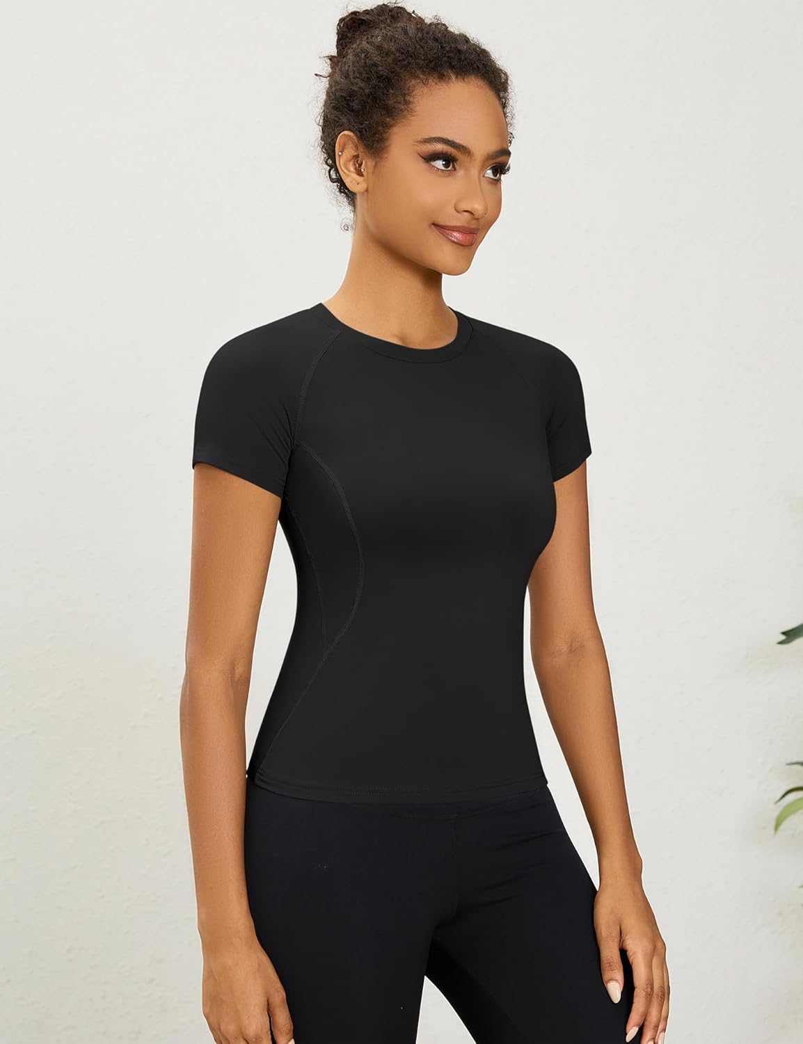 Thumbnail 2 de Rapbin Damen Sport Top Yoga Rundhals