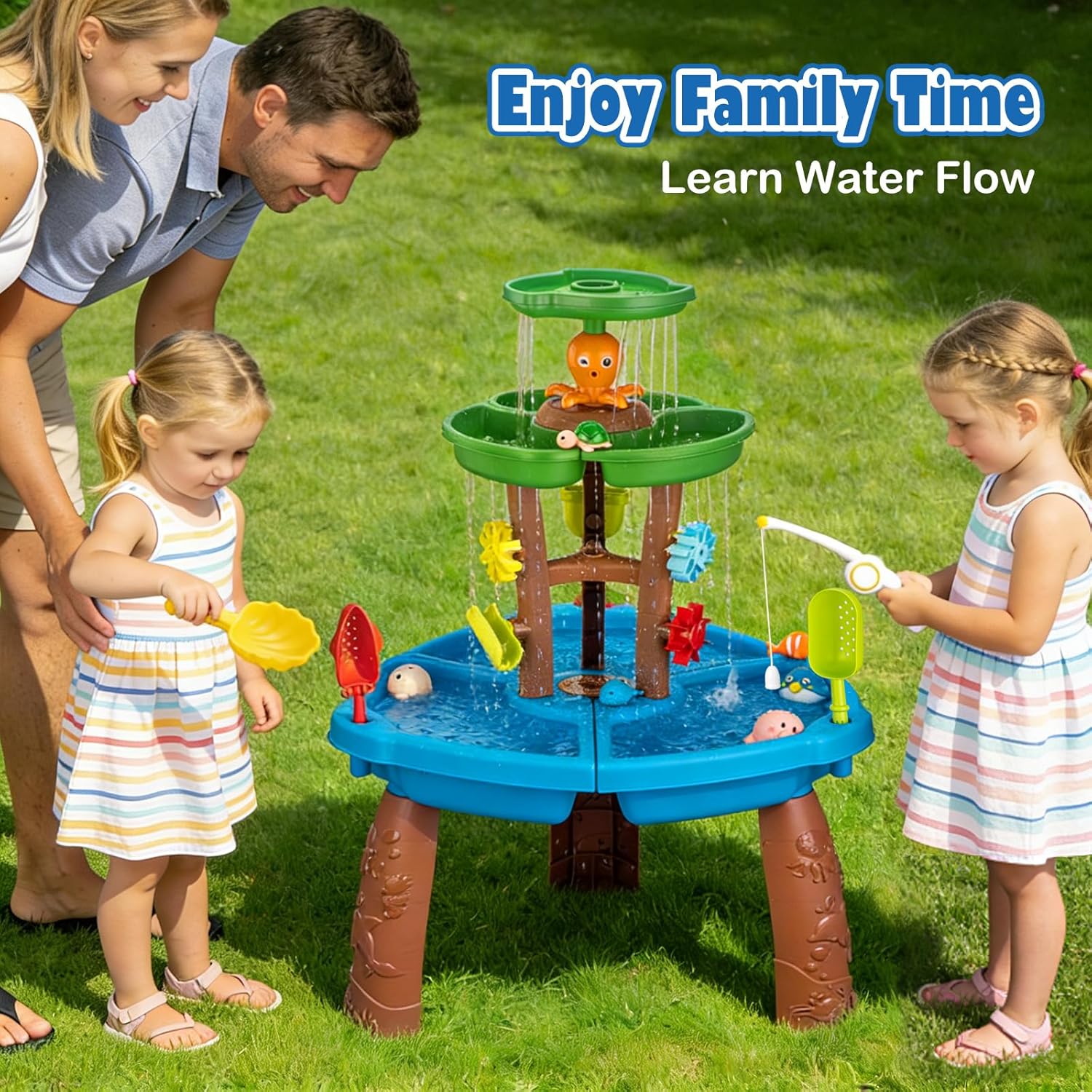 Detalle 2 de VROGTIK Toddler Water Table with Sand & Water Play Set (Fishing Toys)