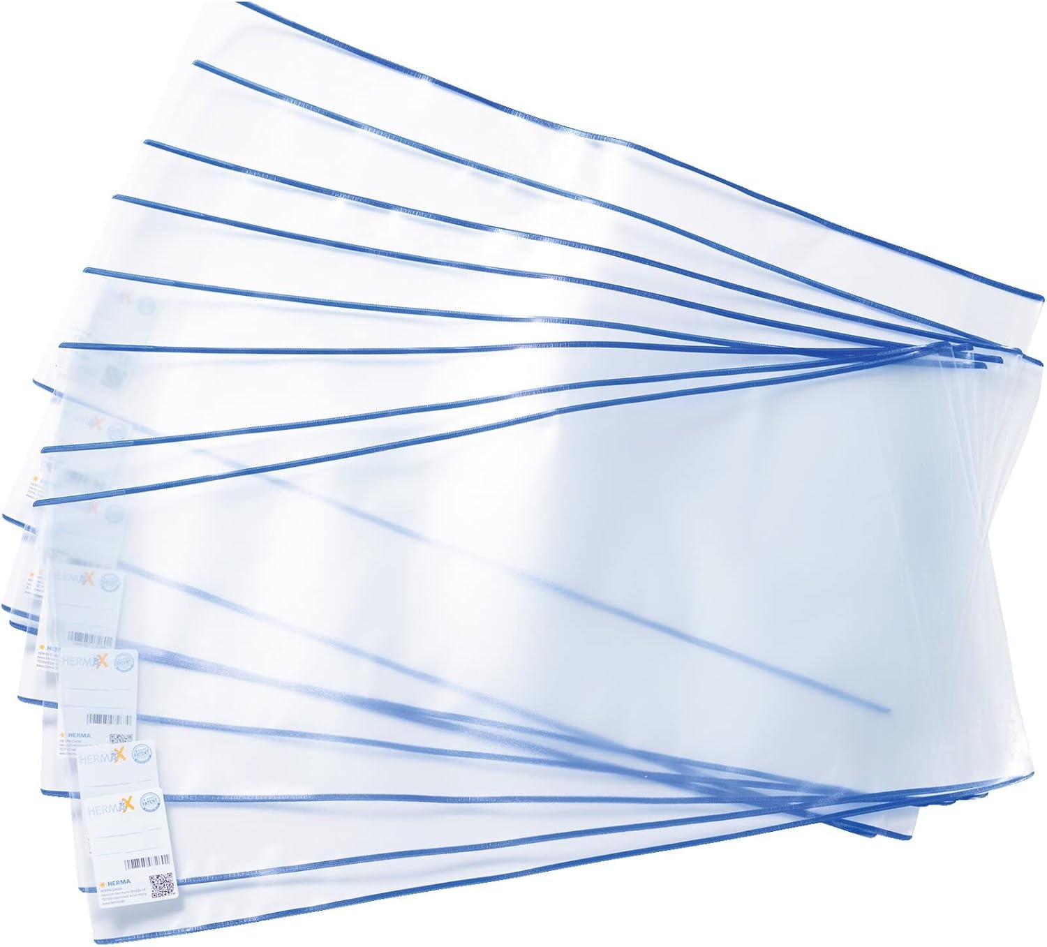 HERMA 20233 Buchumschläge HERMÄX Classic – 10 Stück, transparente Kantenschutz-Umschläge