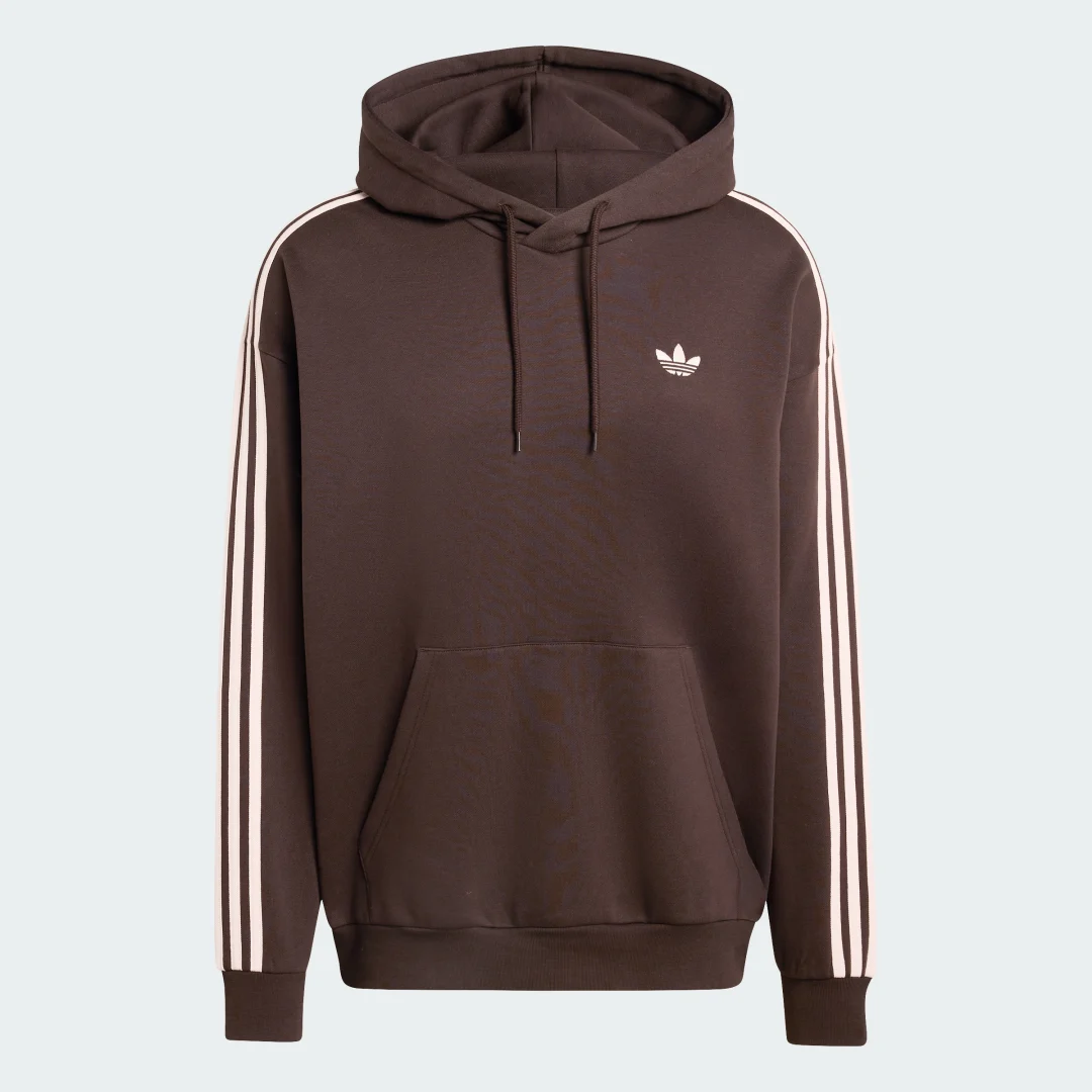 Detalle 2 de Sudadera con capucha Adidas Adicolor Classics 3 Stripes – Marrón