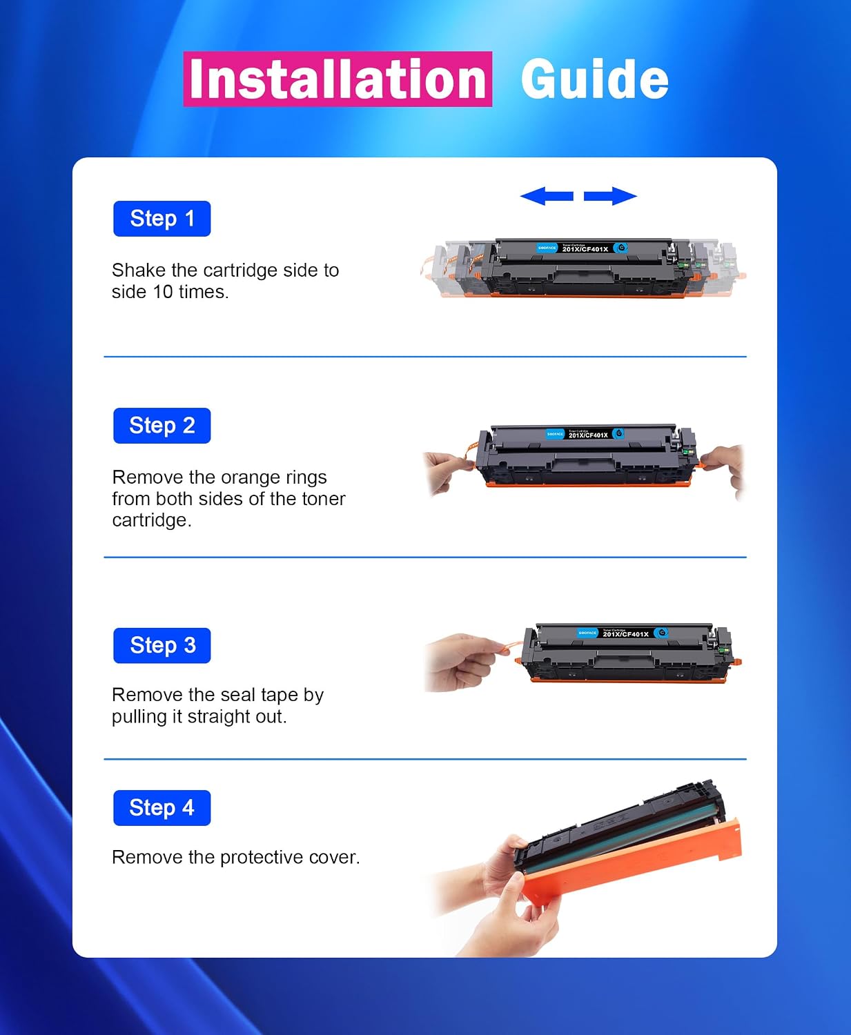 Thumbnail 4 de SODFACE 201X 201A Compatible Toner 4-Pack 🖨