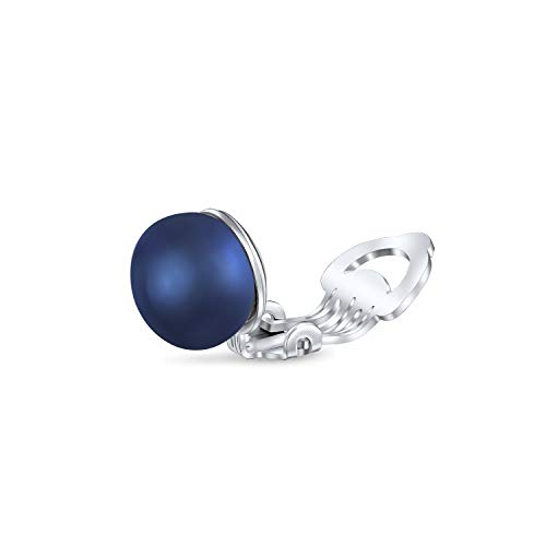 Detalle de Bling Jewelry pendientes botón con perla negra de agua dulce y plata 925