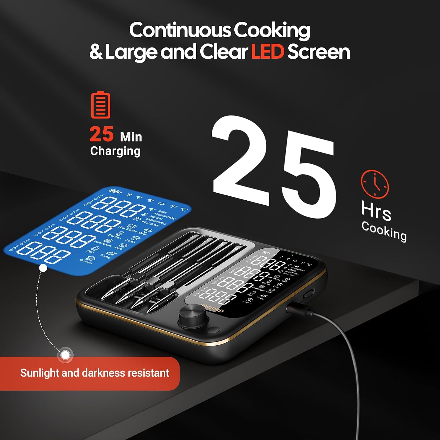 Detalle 2 de INKBIRD Wireless Meat Thermometer with 4 Probes