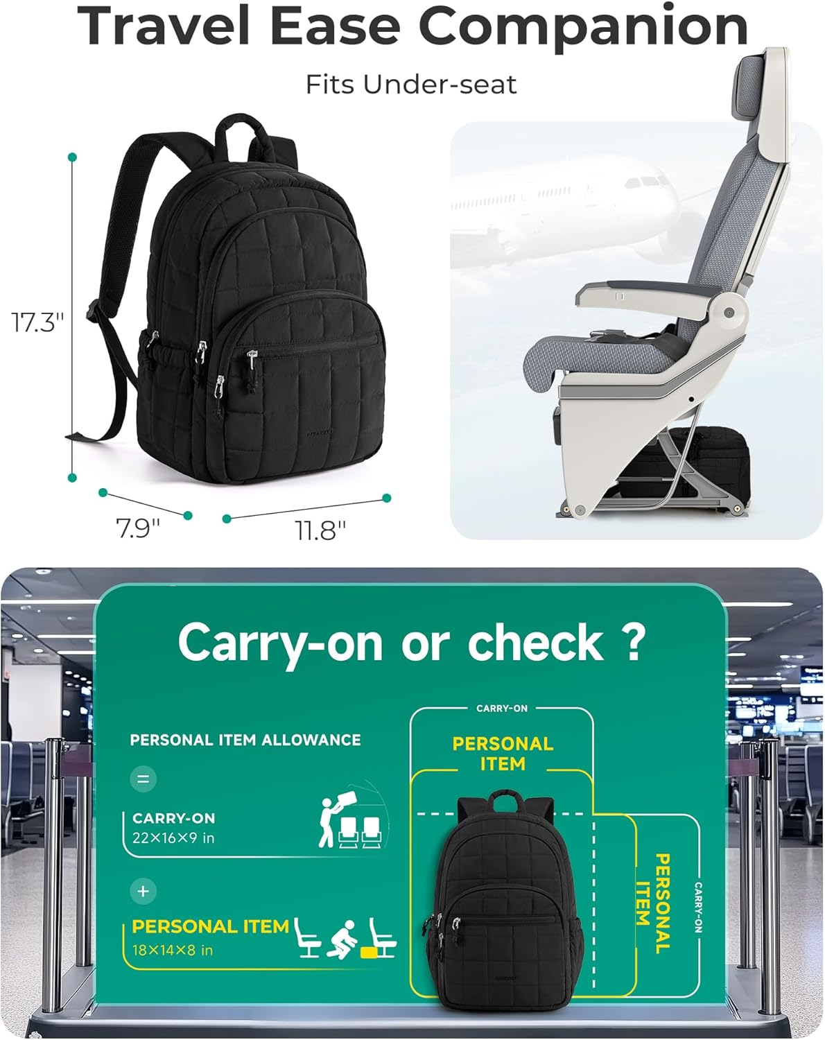 Detalle 2 de BAGSMART College Laptop Backpack 15.6"