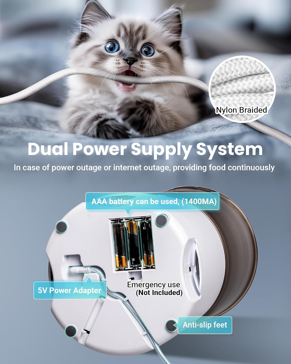Thumbnail 4 de Automatic Cat Feeder for 3 Cats 6L