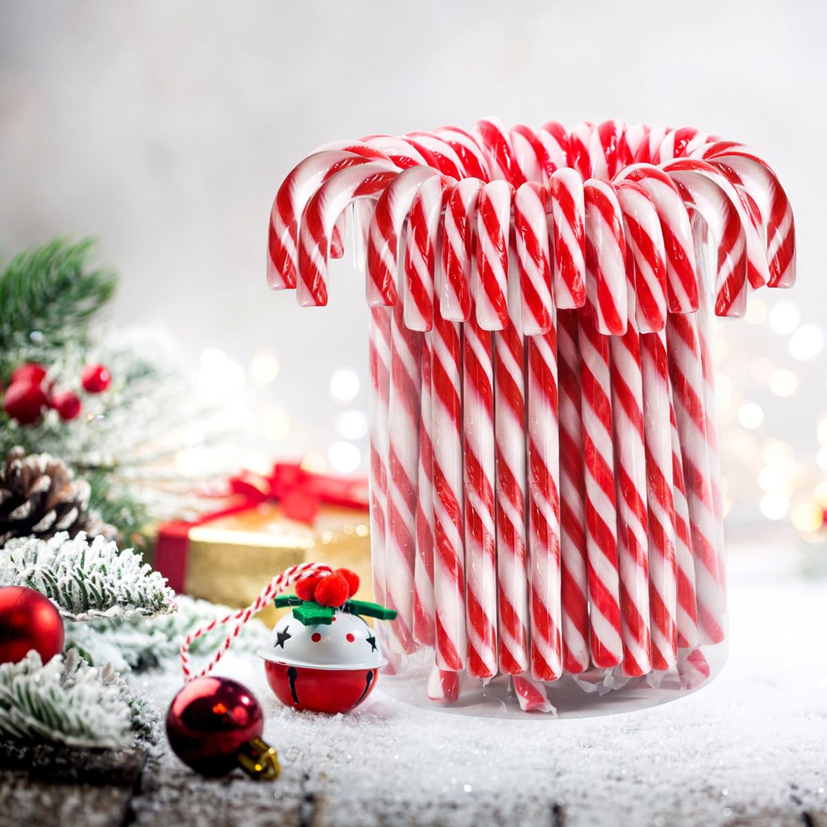 Detalle 2 de Yumzo Christmas Candy Canes, 50 Count, Peppermint, Individually Wrapped