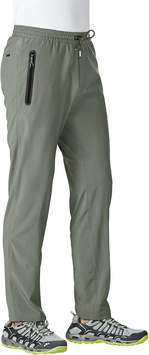 Detalle de TBMPOY Men's Lightweight Hiking Pants with 4-Way Stretch and Zip Pockets