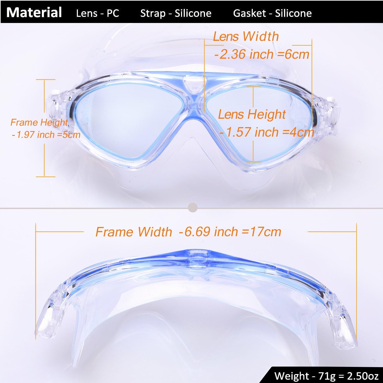 Detalle de Swimming Goggles for Adults and Kids: Anti-Fog, Leak-Resistant, UV Protection