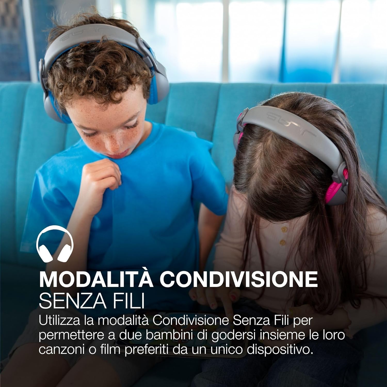 Thumbnail 4 de JLab JBuddies Studio 2 cuffie wireless per bambini Bluetooth con volume limitato e microfono