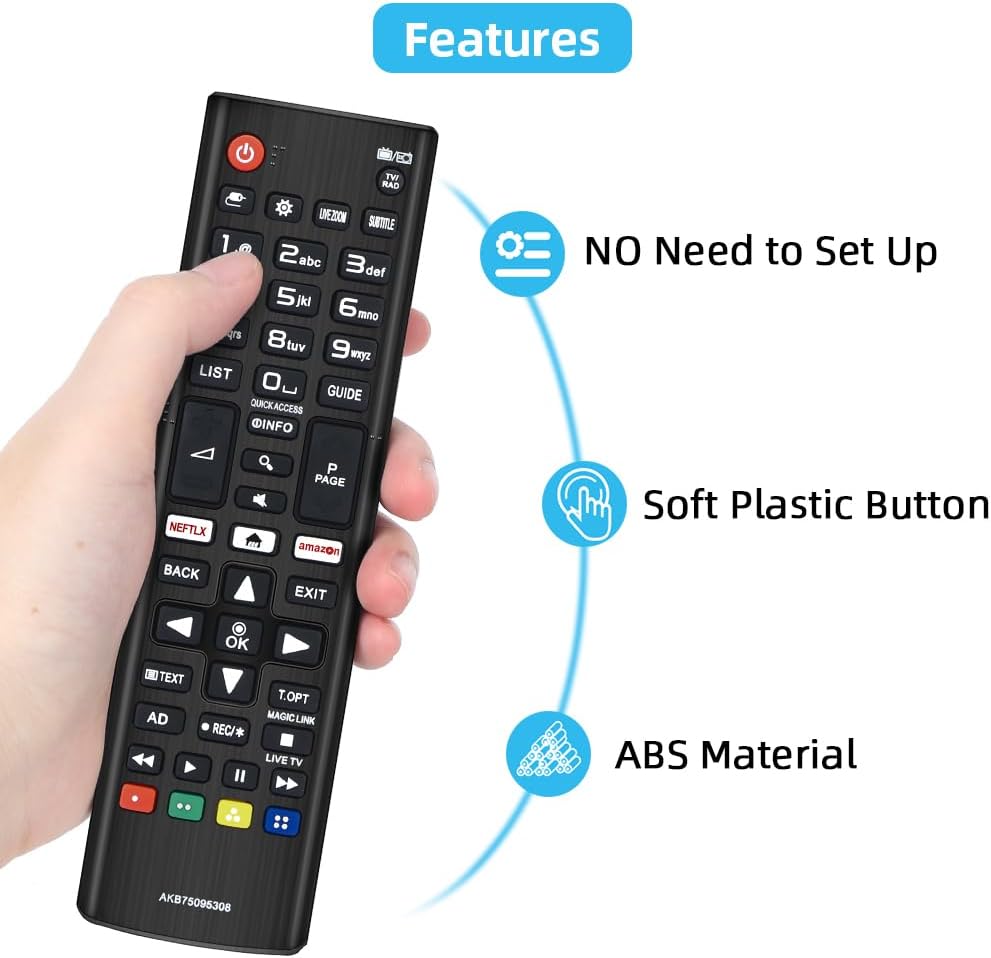 Detalle de UNOCAR (2 Pack) Smart Remote Controls for LG Smart TVs with Netflix & Amazon buttons