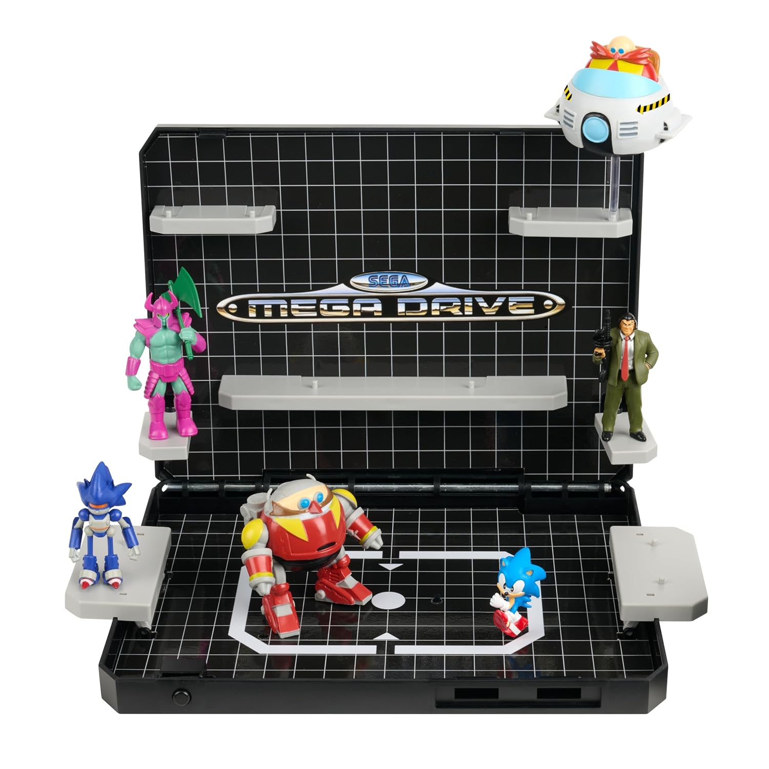 Detalle de Sammler-Replik Faltbare Retro-Konsole SEGA Mega Drive – Sonic Boss Bundle mit 4 Supervillain-Figuren und Sonic 1 Diorama