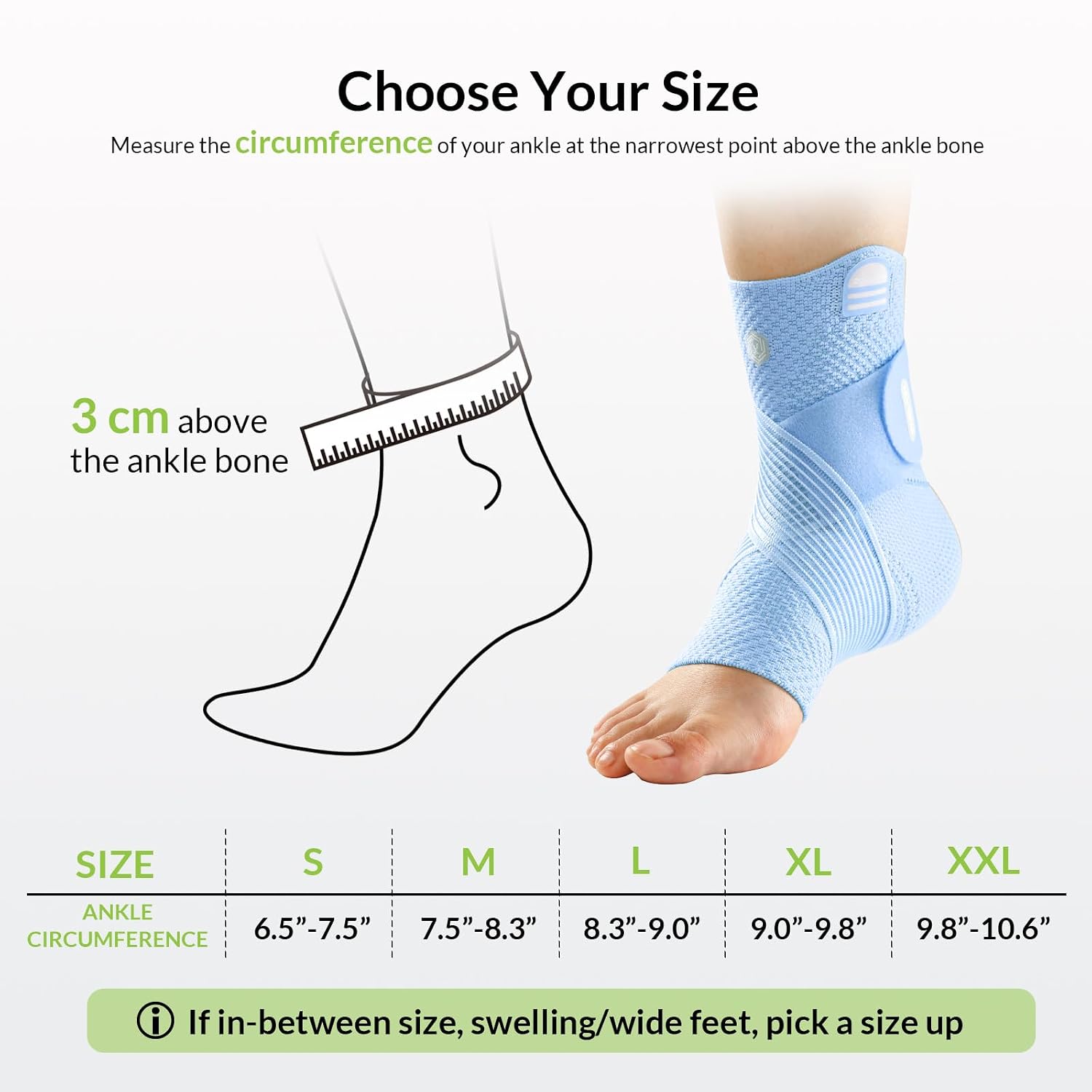 Detalle de ZOELION Ankle Support with Removable Fishnet Strap: 3D Knit, Breathable Compression for Ligament and Achilles Care