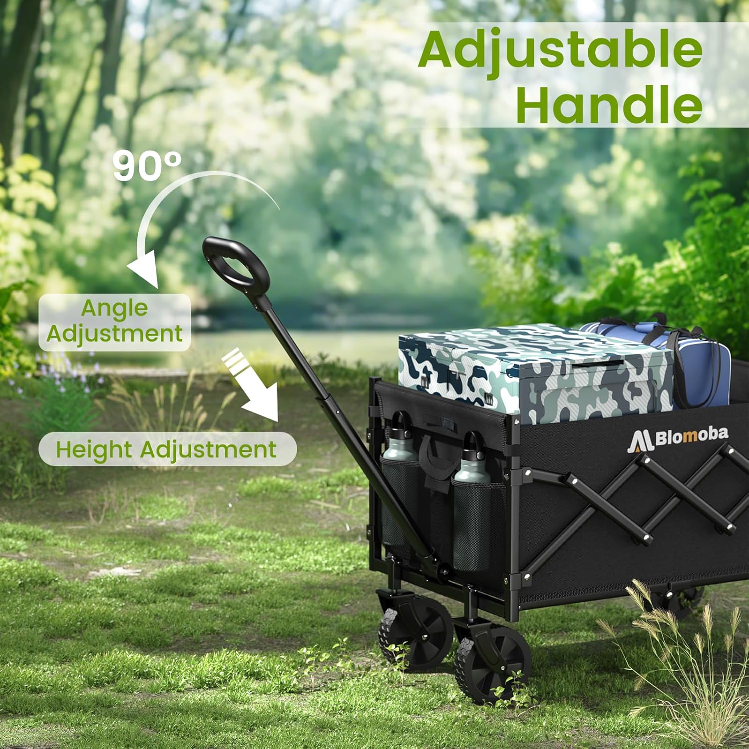 Thumbnail 4 de Foldable Wagon with Wheels (220 lbs) — Portable Utility Cart for Camping, Grocery, and More