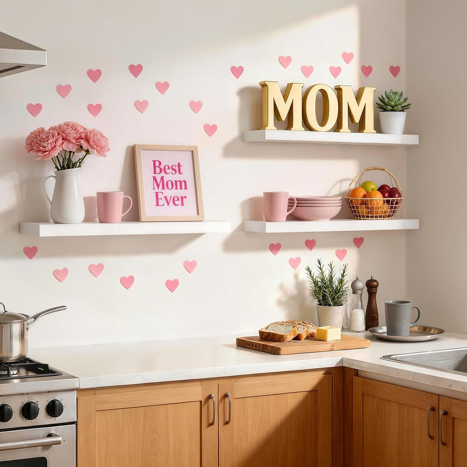 Detalle 2 de BAYKA White Floating Shelves Set of 3