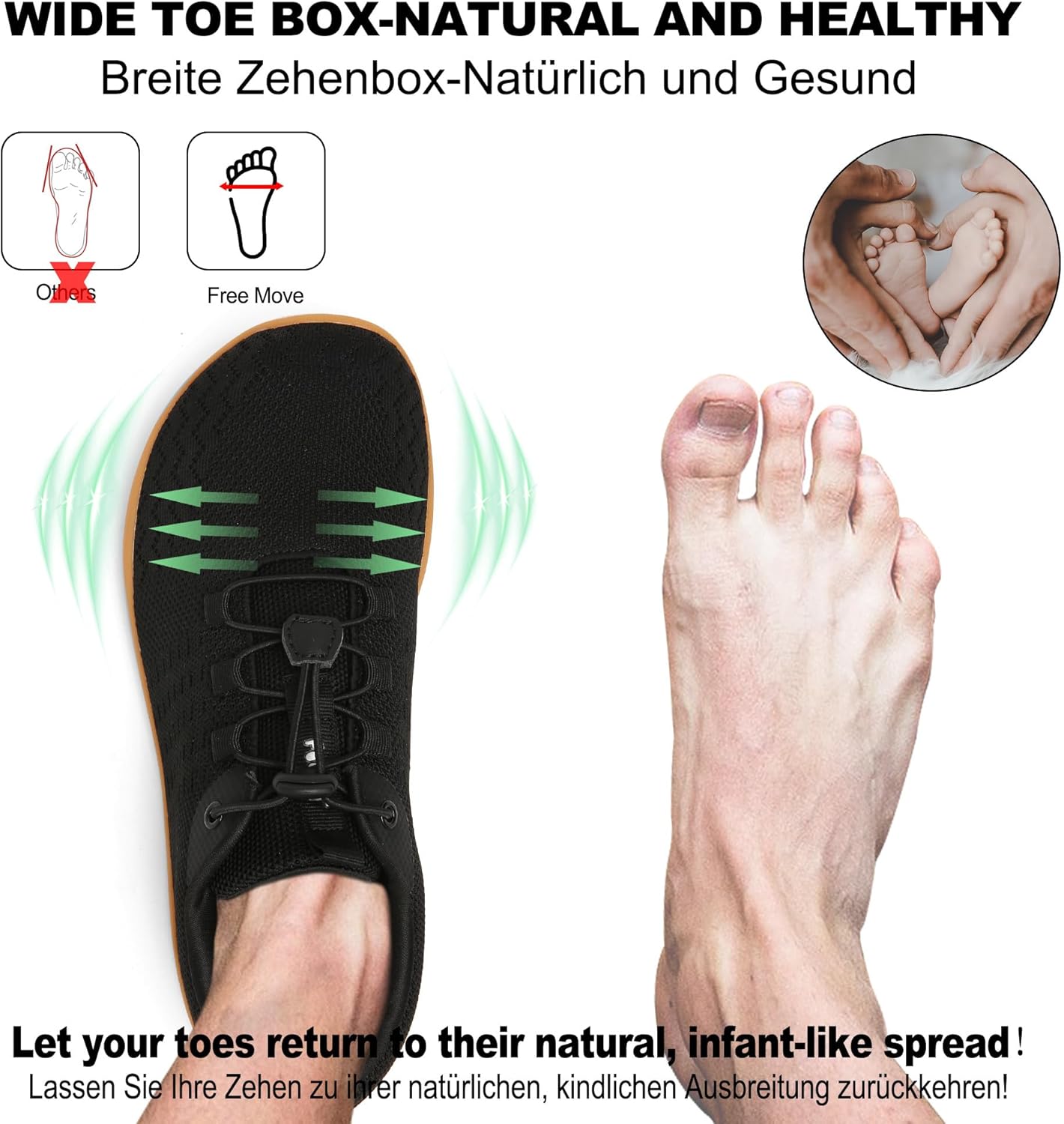 Thumbnail 2 de Geweo Barfußschuhe Herren/Damen Sommer – Atmungsaktiv, Zero-Drop, Extra Breiter Vorfuß