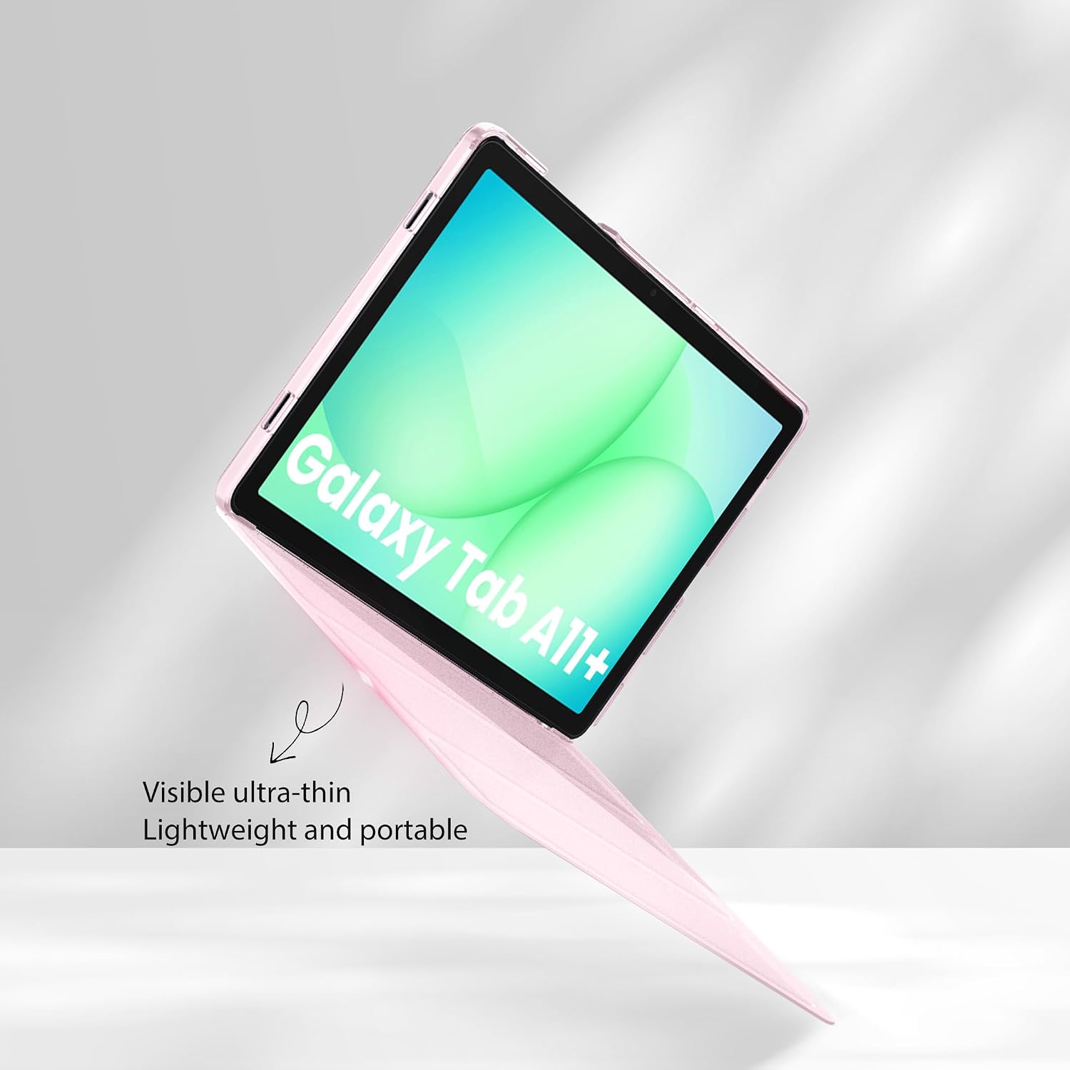 Detalle de CACOE Hülle für Samsung Galaxy Tab A11+ Plus 11 Zoll 2025/A9+ Plus 2023 – Ultra Dünn, transluzent matt, Hellrosa