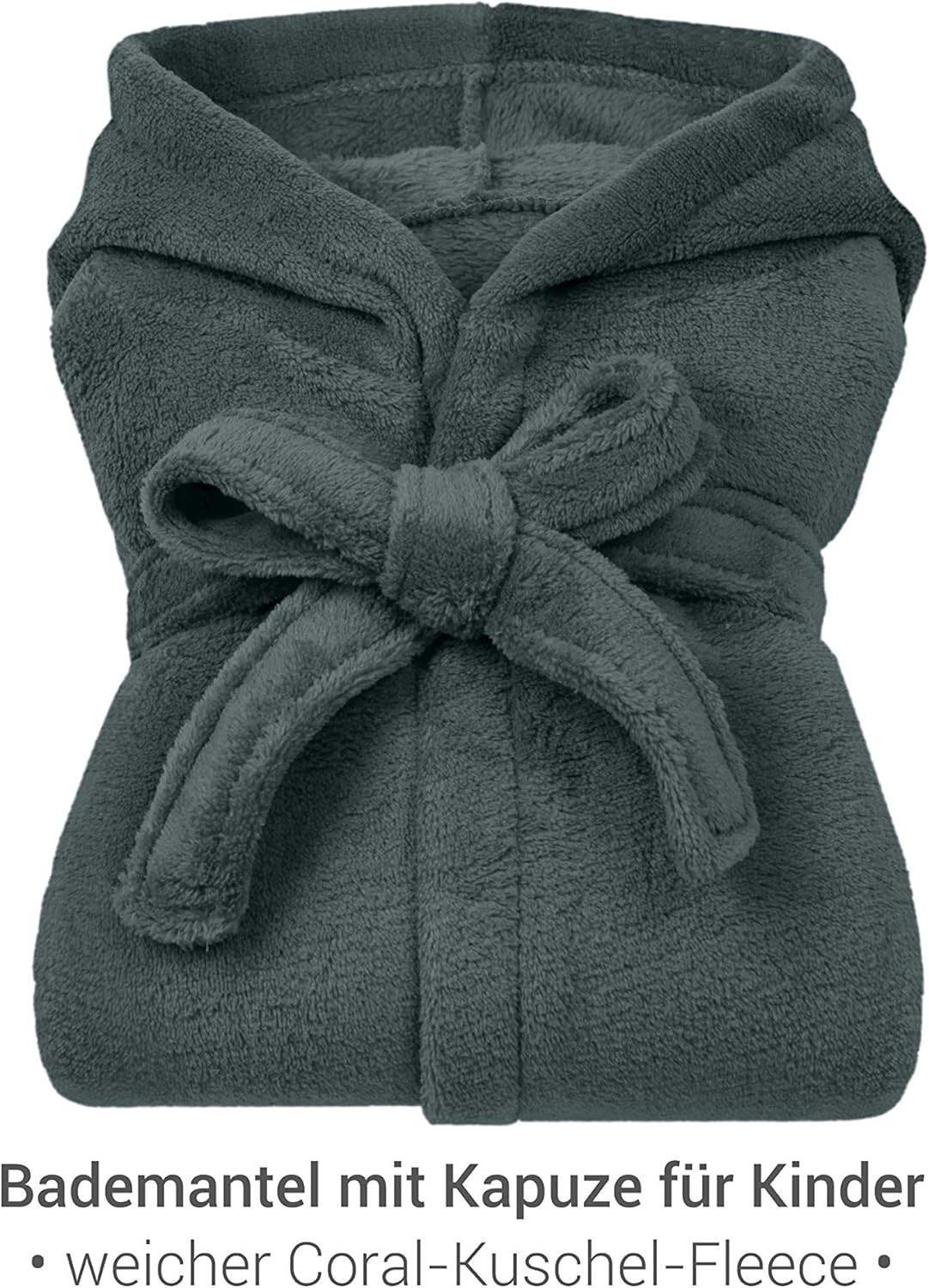 Thumbnail 1 de Emily’s Check Peignoir pour enfants en polaire douce – taille 9–11 ans (anthracite) 1522.2202