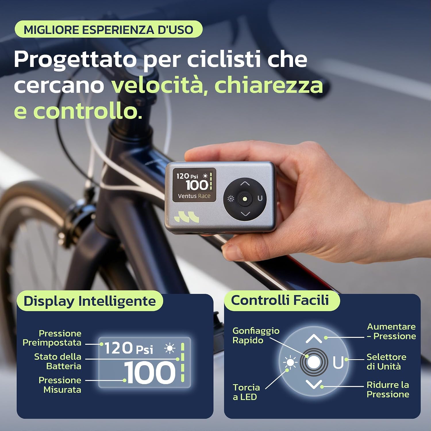 Thumbnail 4 de Woowind Mini compressore per bicicletta 120 PSI ⛓