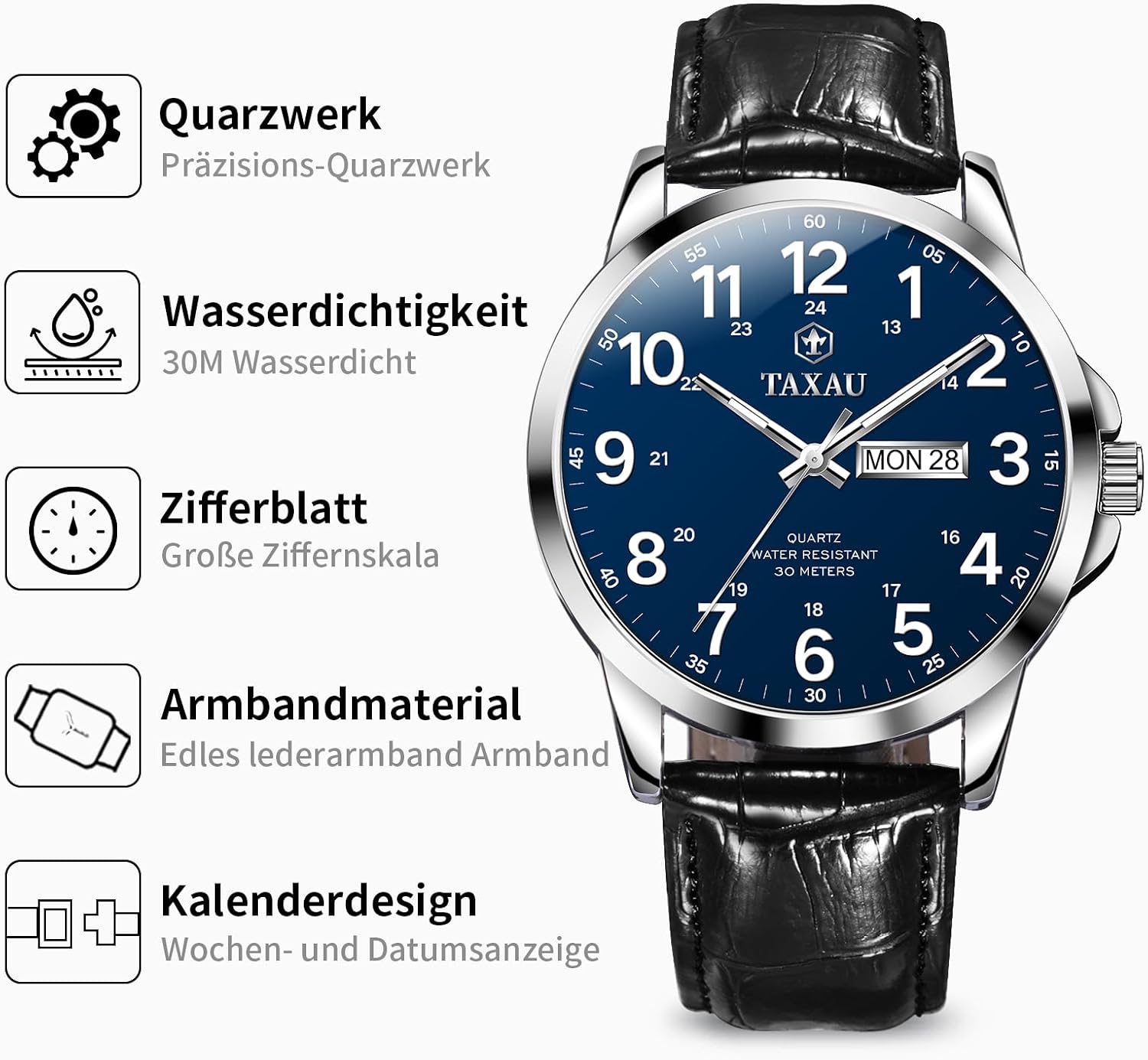Thumbnail 6 de Taxau Wasserdicht Herrenuhr Gentleman