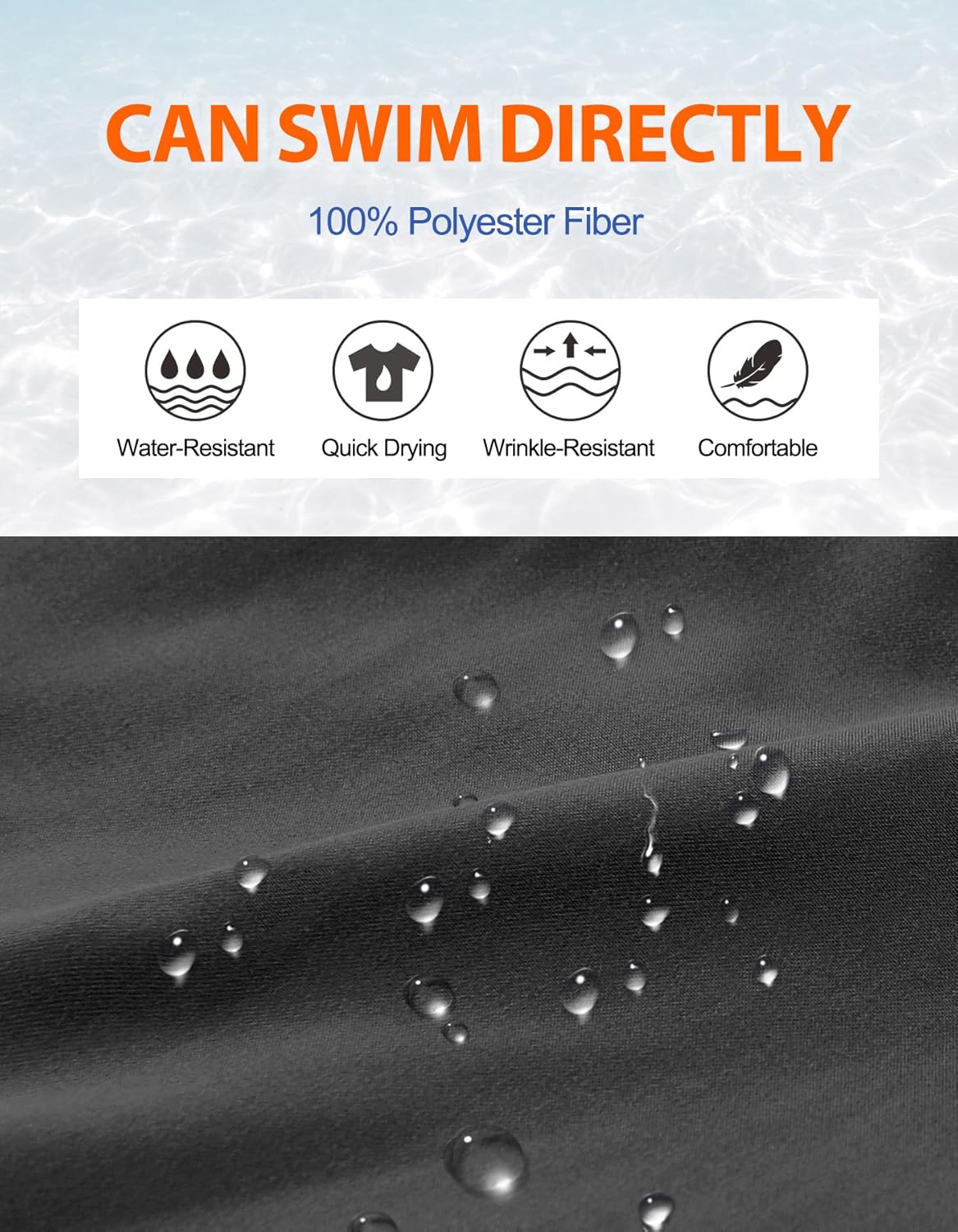 Thumbnail 4 de YUTYTH Men’s Waterproof Quick-Dry Swimming Shorts with Mesh Liner, Pockets & Drawstring