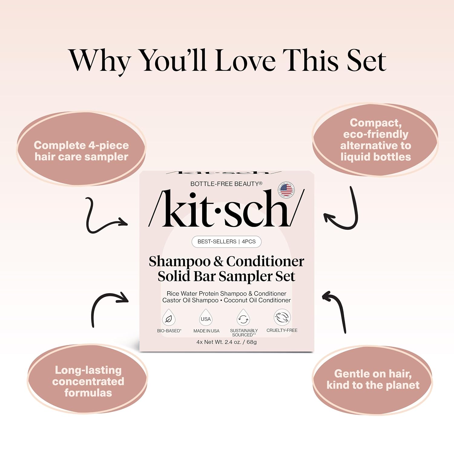 Detalle 2 de Kitsch 4pc Shampoo and Conditioner Set 💇♀
