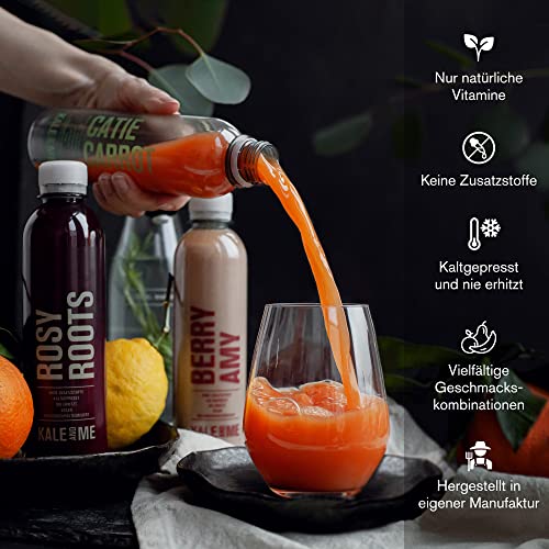 Detalle 2 de Kale & Me Cure de jus classique 3 jours avec bouillon de légumes (100 g) – 18 bouteilles 320 ml, sans additifs, 6 saveurs