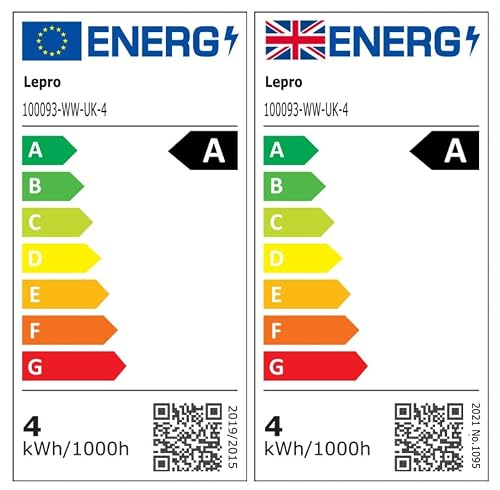 Thumbnail 9 de Lepro Bayonet Light Bulb A-Rated 3.8W LED (B22), 806lm, 2700K Warm White, 4-pack