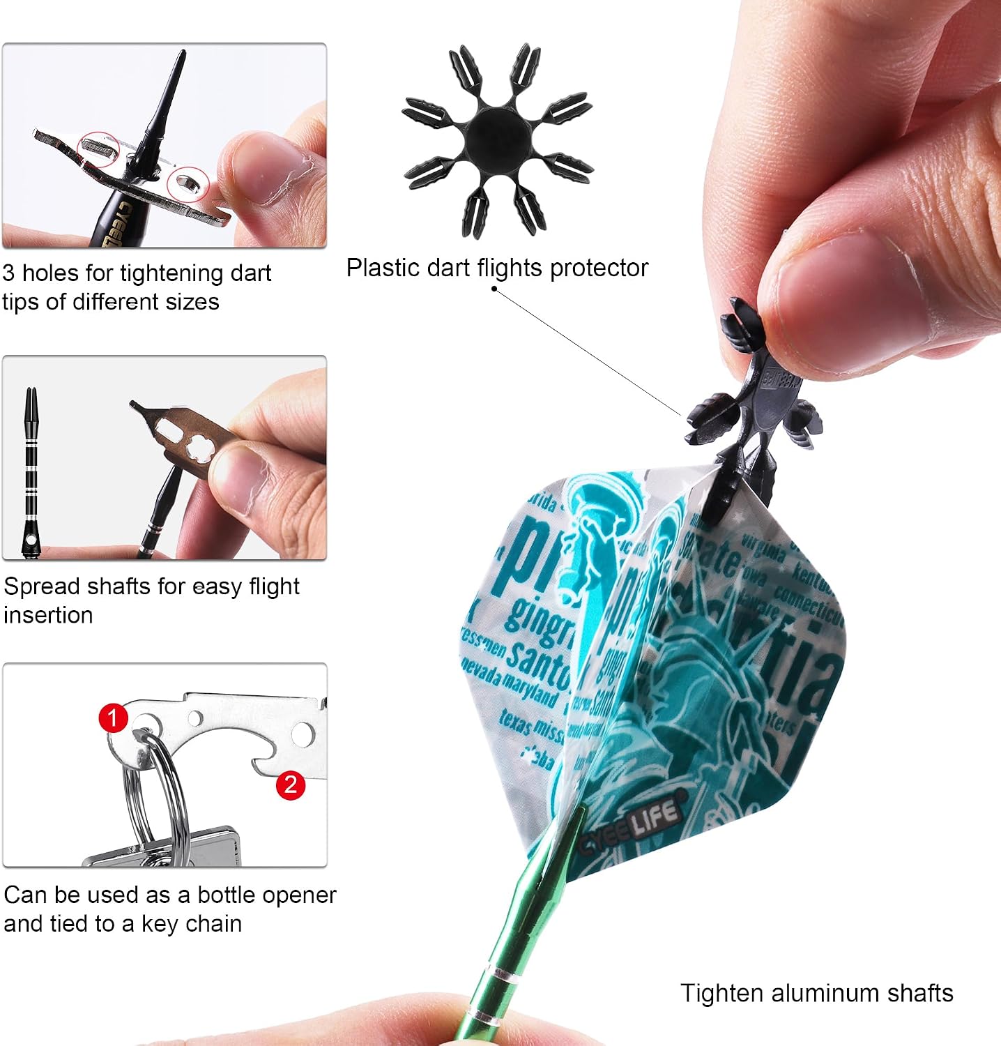 Detalle 2 de CyeeLife Darts Soft Tip Set 12 pcs