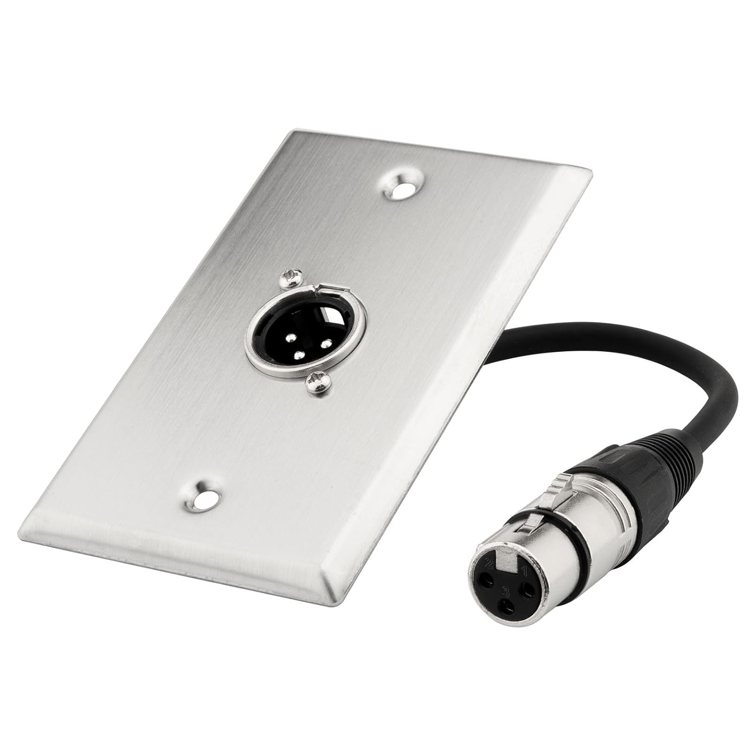 Detalle de Lonlonty LQ-7709 XLR Wall Plate with 20 cm Cable, 3-Pin Solderless