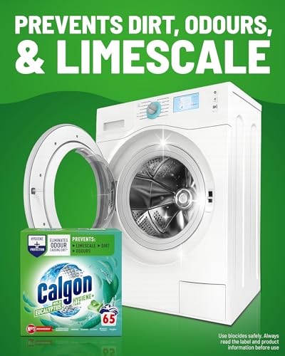 Detalle de Calgon Hygiene Plus Washing Machine Cleaner & Limescale Remover, 65 Tablets