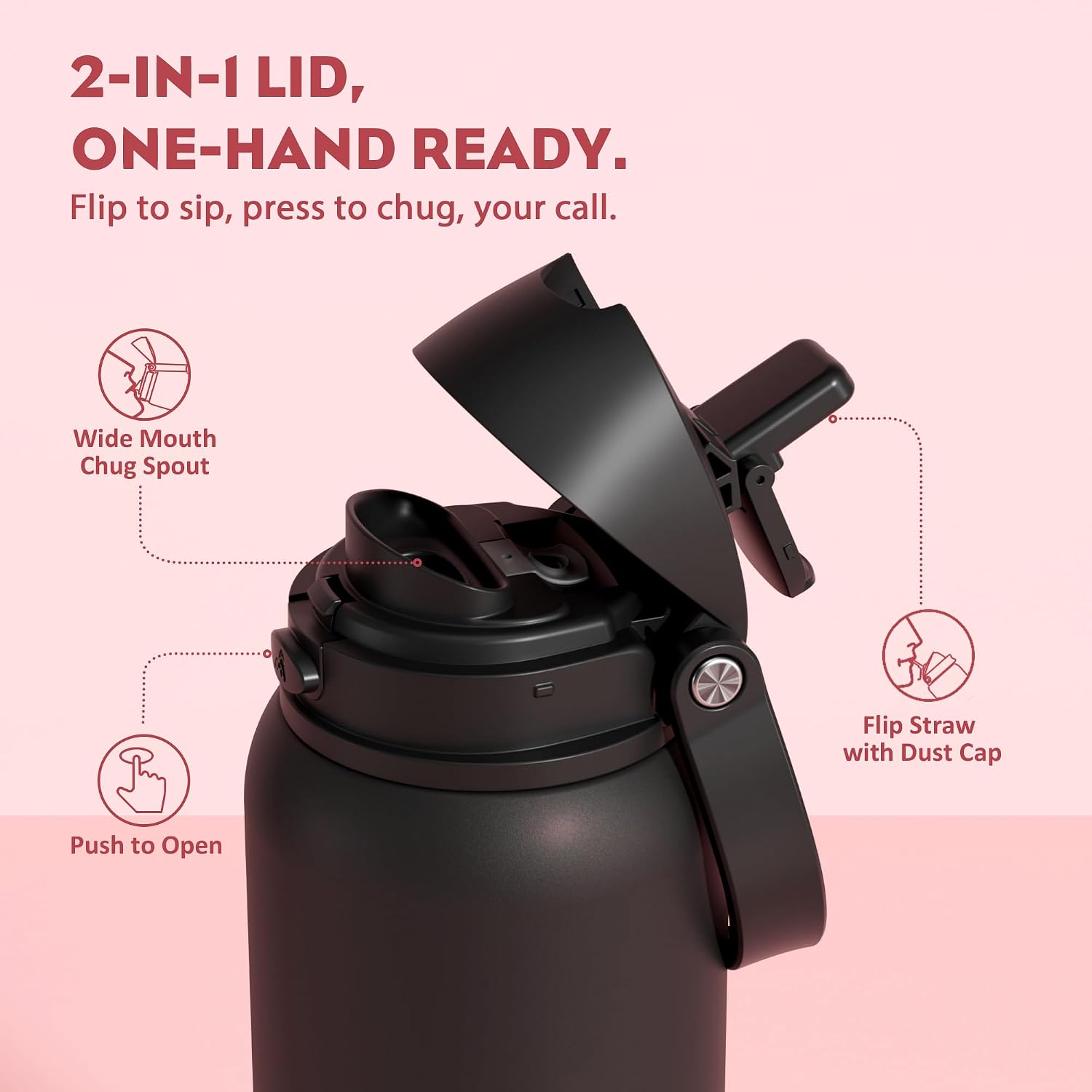Detalle 2 de POWCAN 32 oz Stainless Steel Water Bottle ๐ง