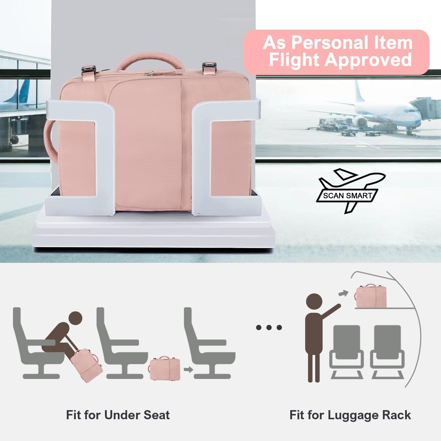 Detalle 2 de Sinaliy Travel Backpack Flight-Approved Carry-On