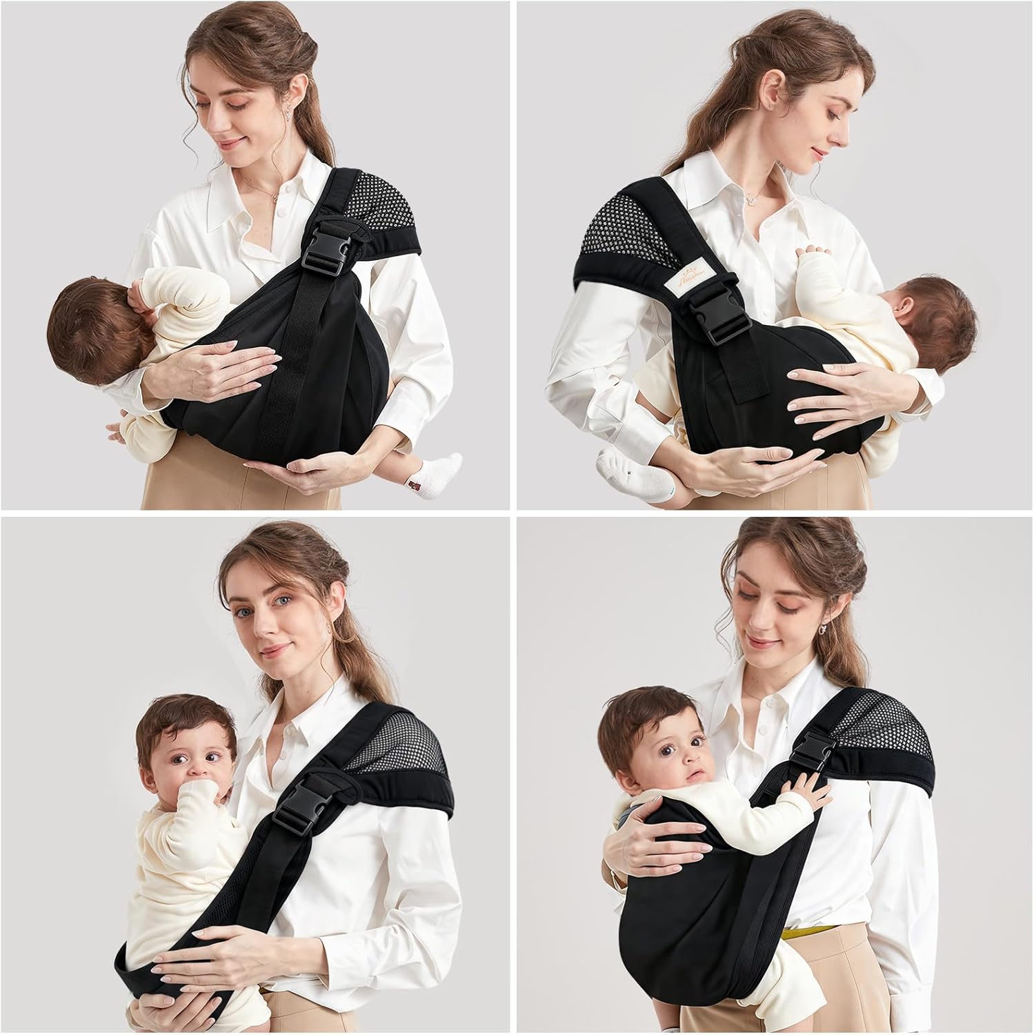 Detalle de Mumgaroo Fascia Porta Bebe: fascia neonata ergonomica con cintura di supporto integrata