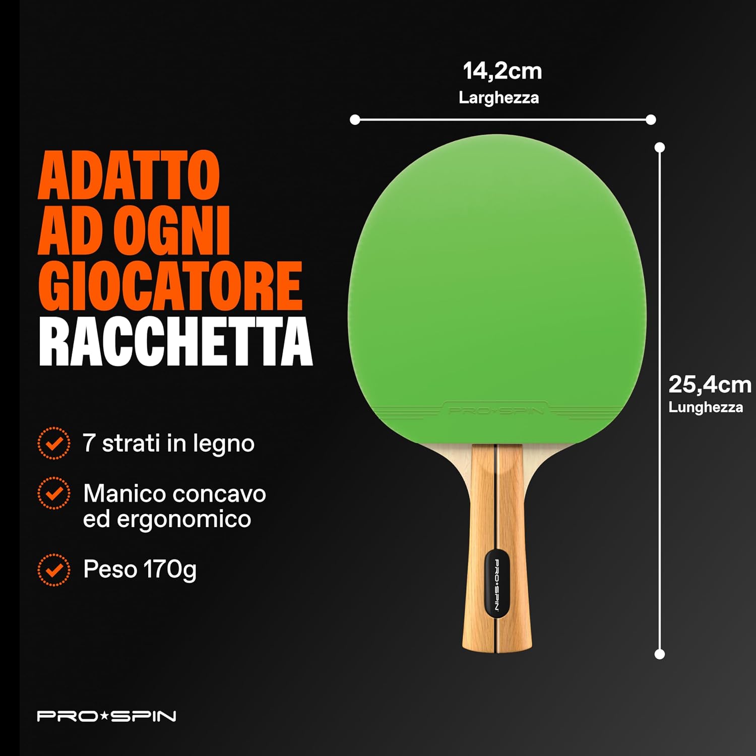 Thumbnail 4 de PRO-SPIN Racchetta Ping Pong Carbonio 7 strati